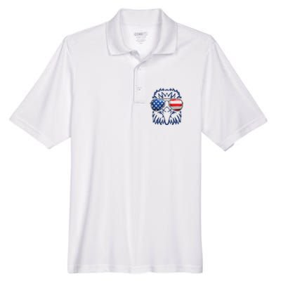 4th July American Eagle Flag Independence Day Men's Origin Performance Pique Polo