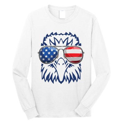 4th July American Eagle Flag Independence Day Long Sleeve Shirt