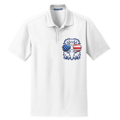 4th July American Eagle Flag Independence Day Dry Zone Grid Polo