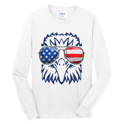 4th July American Eagle Flag Independence Day Tall Long Sleeve T-Shirt