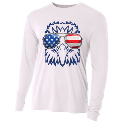 4th July American Eagle Flag Independence Day Cooling Performance Long Sleeve Crew