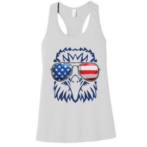 4th July American Eagle Flag Independence Day Women's Racerback Tank