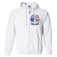 4th July American Eagle Flag Independence Day Full Zip Hoodie