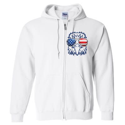 4th July American Eagle Flag Independence Day Full Zip Hoodie