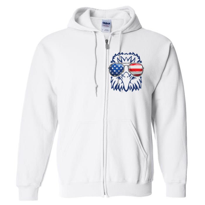 4th July American Eagle Flag Independence Day Full Zip Hoodie