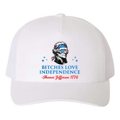 4th July Bitches Love Independence Thomas Jefferson Founding Yupoong Adult 5-Panel Trucker Hat