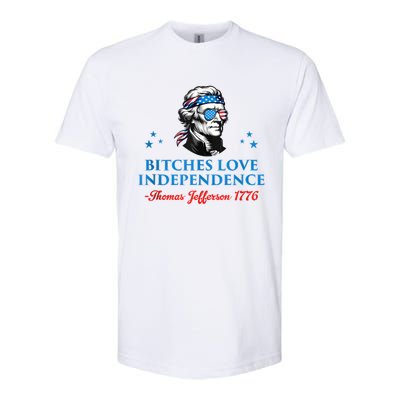 4th July Bitches Love Independence Thomas Jefferson Founding Softstyle CVC T-Shirt