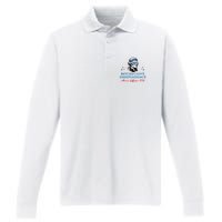 4th July Bitches Love Independence Thomas Jefferson Founding Performance Long Sleeve Polo