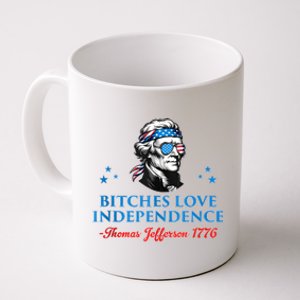 4th July Bitches Love Independence Thomas Jefferson Founding Coffee Mug