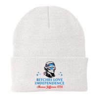 4th July Bitches Love Independence Thomas Jefferson Founding Knit Cap Winter Beanie