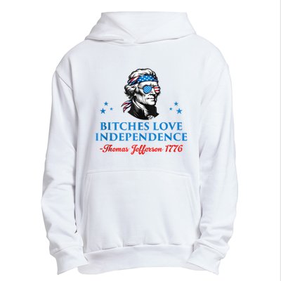 4th July Bitches Love Independence Thomas Jefferson Founding Urban Pullover Hoodie