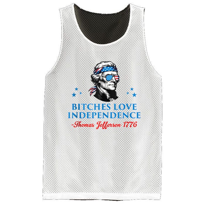 4th July Bitches Love Independence Thomas Jefferson Founding Mesh Reversible Basketball Jersey Tank