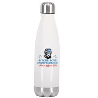 4th July Bitches Love Independence Thomas Jefferson Founding Stainless Steel Insulated Water Bottle