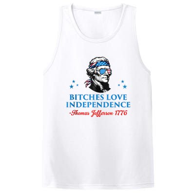 4th July Bitches Love Independence Thomas Jefferson Founding PosiCharge Competitor Tank