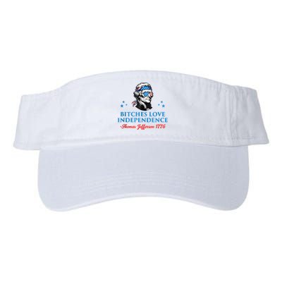 4th July Bitches Love Independence Thomas Jefferson Founding Valucap Bio-Washed Visor