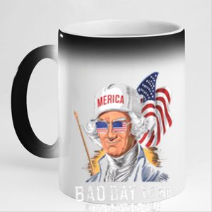 4th July Bad Day To Be British Patriotic George Washington Gift 11oz Black Color Changing Mug