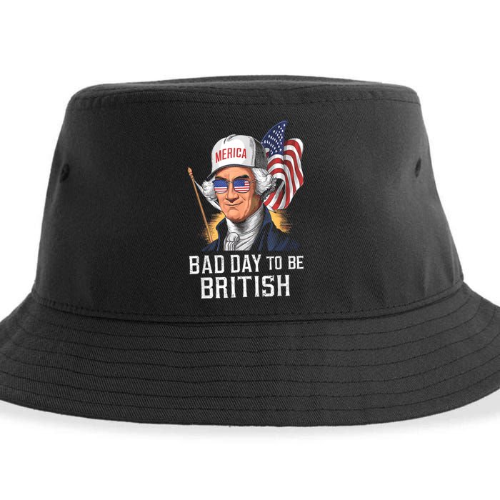 4th July Bad Day To Be British Patriotic George Washington Gift Sustainable Bucket Hat