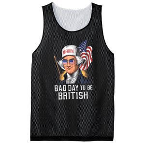 4th July Bad Day To Be British Patriotic George Washington Gift Mesh Reversible Basketball Jersey Tank