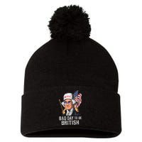 4th July Bad Day To Be British Patriotic George Washington Gift Pom Pom 12in Knit Beanie