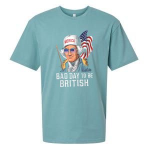 4th July Bad Day To Be British Patriotic George Washington Gift Sueded Cloud Jersey T-Shirt