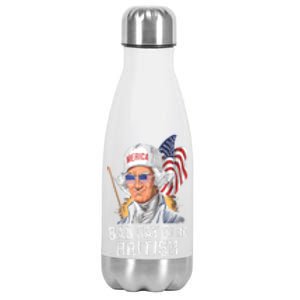 4th July Bad Day To Be British Patriotic George Washington Gift Stainless Steel Insulated Water Bottle