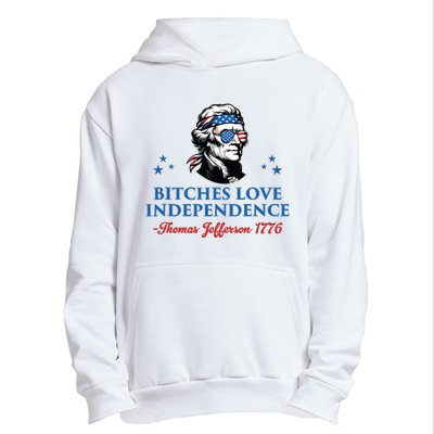 4th July Bitches Love Independence Thomas Jefferson Founding Urban Pullover Hoodie