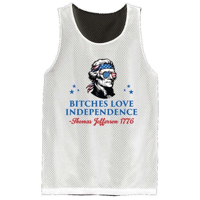 4th July Bitches Love Independence Thomas Jefferson Founding Mesh Reversible Basketball Jersey Tank