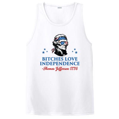 4th July Bitches Love Independence Thomas Jefferson Founding PosiCharge Competitor Tank