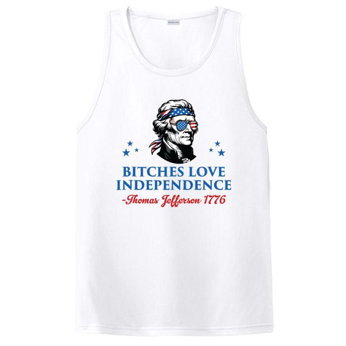 4th July Bitches Love Independence Thomas Jefferson Founding PosiCharge Competitor Tank