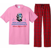 4th July Bitches Love Independence Thomas Jefferson Founding Pajama Set