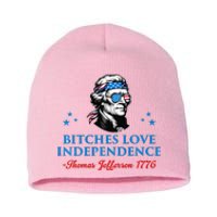 4th July Bitches Love Independence Thomas Jefferson Founding Short Acrylic Beanie