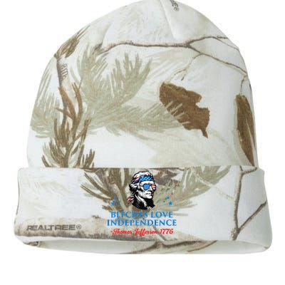 4th July Bitches Love Independence Thomas Jefferson Founding Kati Licensed 12" Camo Beanie