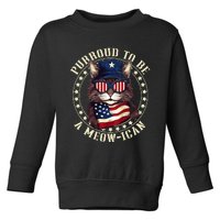 4th July Cat Lover Purroud To Be A Meowican American Cat Toddler Sweatshirt