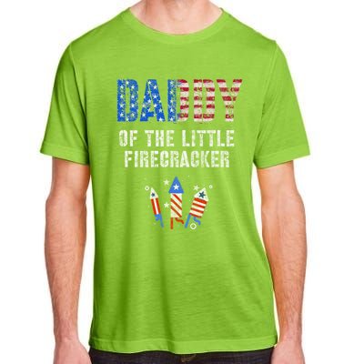 4th July Dad Of The Little Firecracker Birthday Squad Gift Adult ChromaSoft Performance T-Shirt