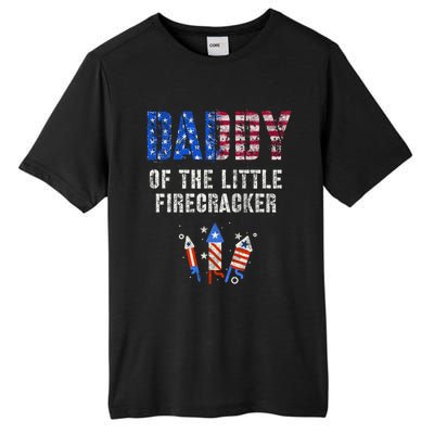 4th July Dad Of The Little Firecracker Birthday Squad Gift Tall Fusion ChromaSoft Performance T-Shirt