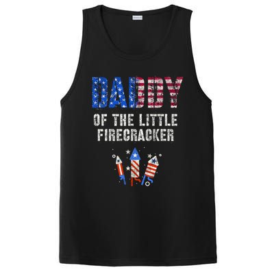 4th July Dad Of The Little Firecracker Birthday Squad Gift PosiCharge Competitor Tank