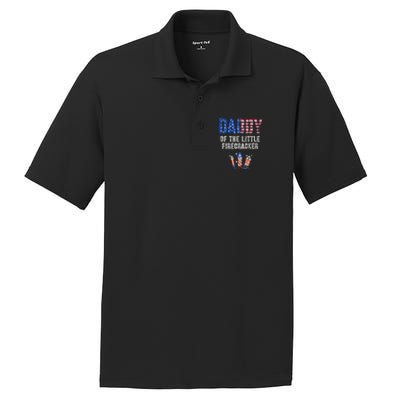 4th July Dad Of The Little Firecracker Birthday Squad Gift PosiCharge RacerMesh Polo