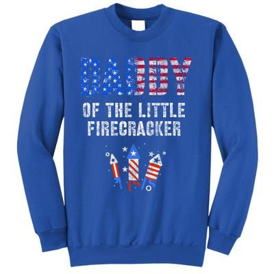 4th July Dad Of The Little Firecracker Birthday Squad Gift Sweatshirt