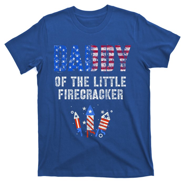 4th July Dad Of The Little Firecracker Birthday Squad Gift T-Shirt