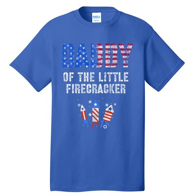 4th July Dad Of The Little Firecracker Birthday Squad Gift Tall T-Shirt