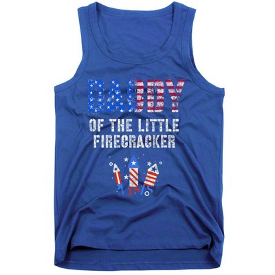 4th July Dad Of The Little Firecracker Birthday Squad Gift Tank Top