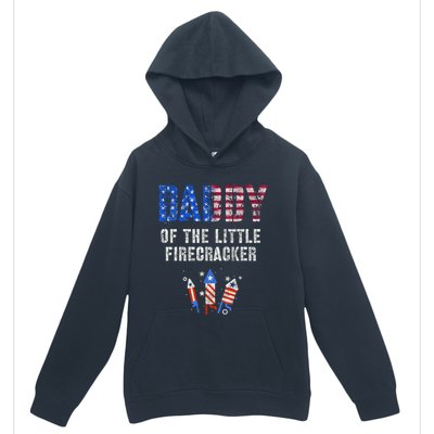 4th July Dad Of The Little Firecracker Birthday Squad Gift Urban Pullover Hoodie