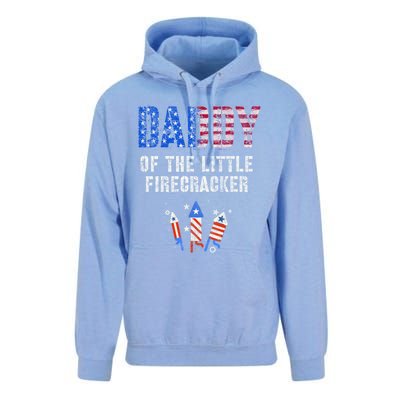 4th July Dad Of The Little Firecracker Birthday Squad Gift Unisex Surf Hoodie