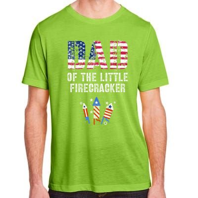 4th July Dad Of The Little Firecracker Birthday Squad Gift Adult ChromaSoft Performance T-Shirt