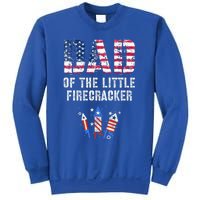 4th July Dad Of The Little Firecracker Birthday Squad Gift Sweatshirt