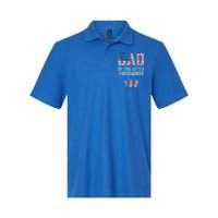 4th July Dad Of The Little Firecracker Birthday Squad Gift Softstyle Adult Sport Polo