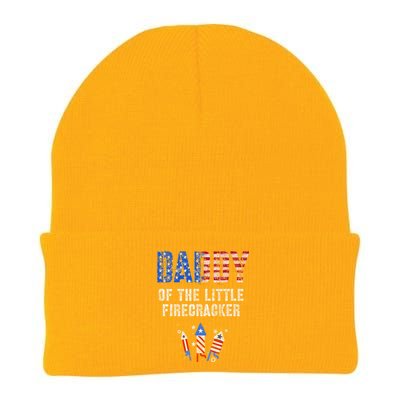 4th July Dad Of The Little Firecracker Birthday Squad Cute Gift Knit Cap Winter Beanie