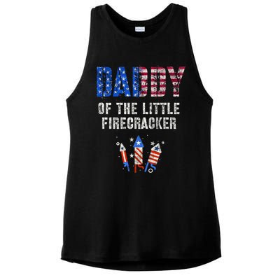 4th July Dad Of The Little Firecracker Birthday Squad Cute Gift Ladies PosiCharge Tri-Blend Wicking Tank