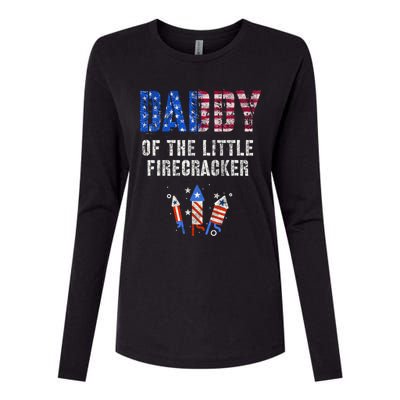 4th July Dad Of The Little Firecracker Birthday Squad Cute Gift Womens Cotton Relaxed Long Sleeve T-Shirt