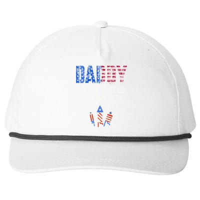 4th July Dad Of The Little Firecracker Birthday Squad Cute Gift Snapback Five-Panel Rope Hat